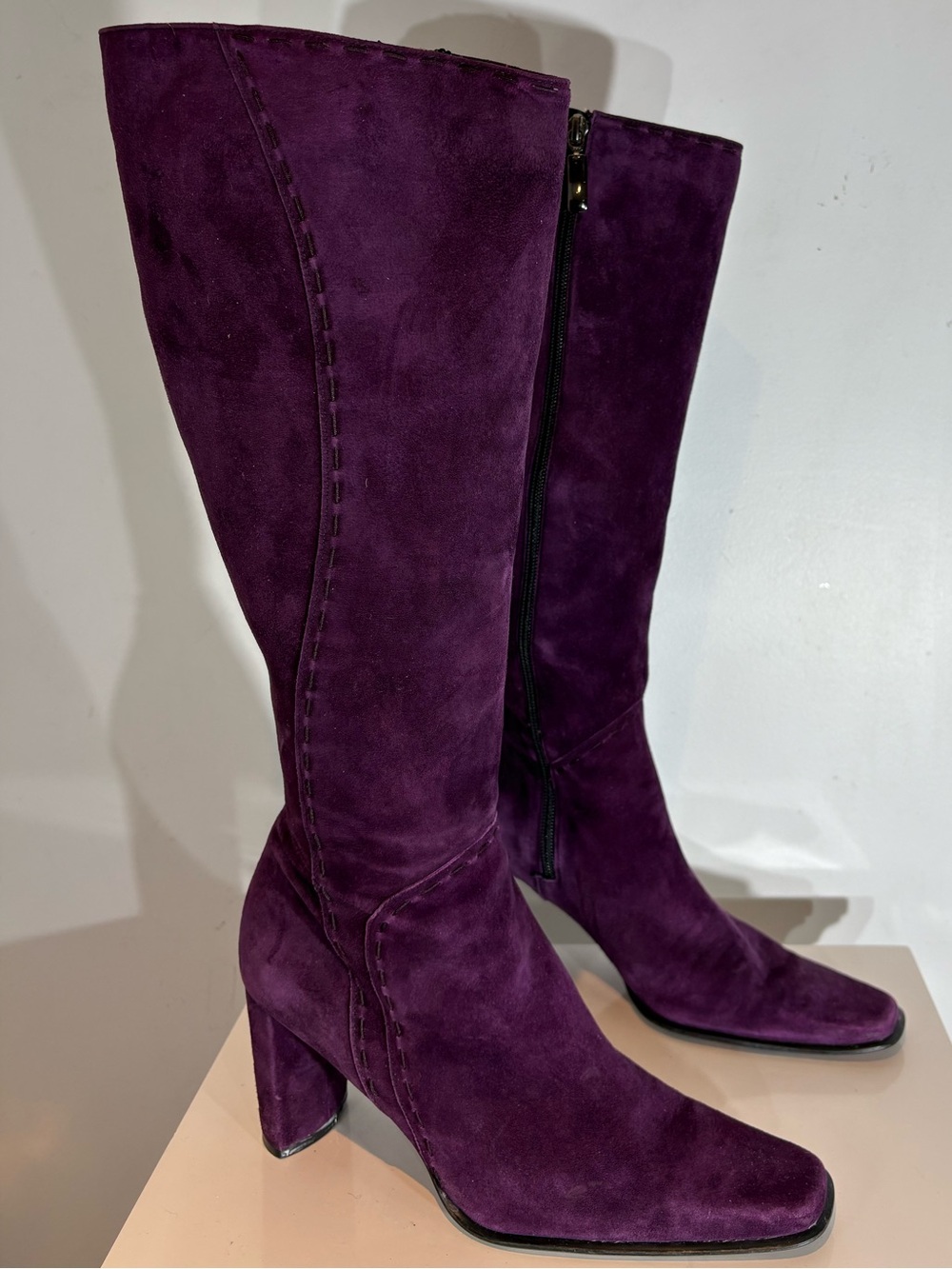 Enzo Angiolini Purple Suede Knee High Boots Size 8M